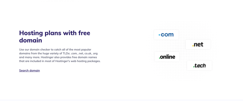 Hostinger Helps With Domains and Offers Free Domains With Some Plans